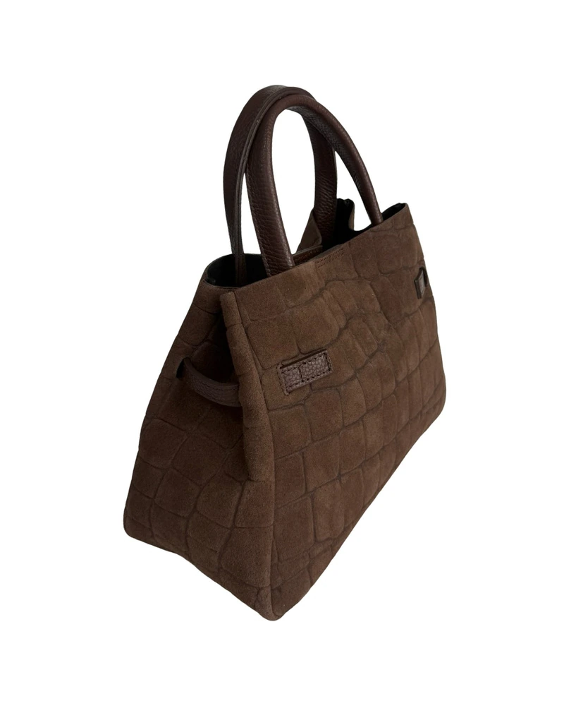 Suede Turn-Lock Handbag — product detail 2