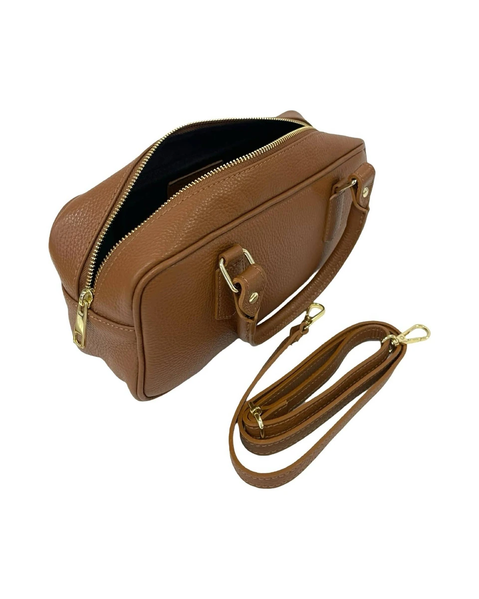 Leather Zip Bowler — product detail 2