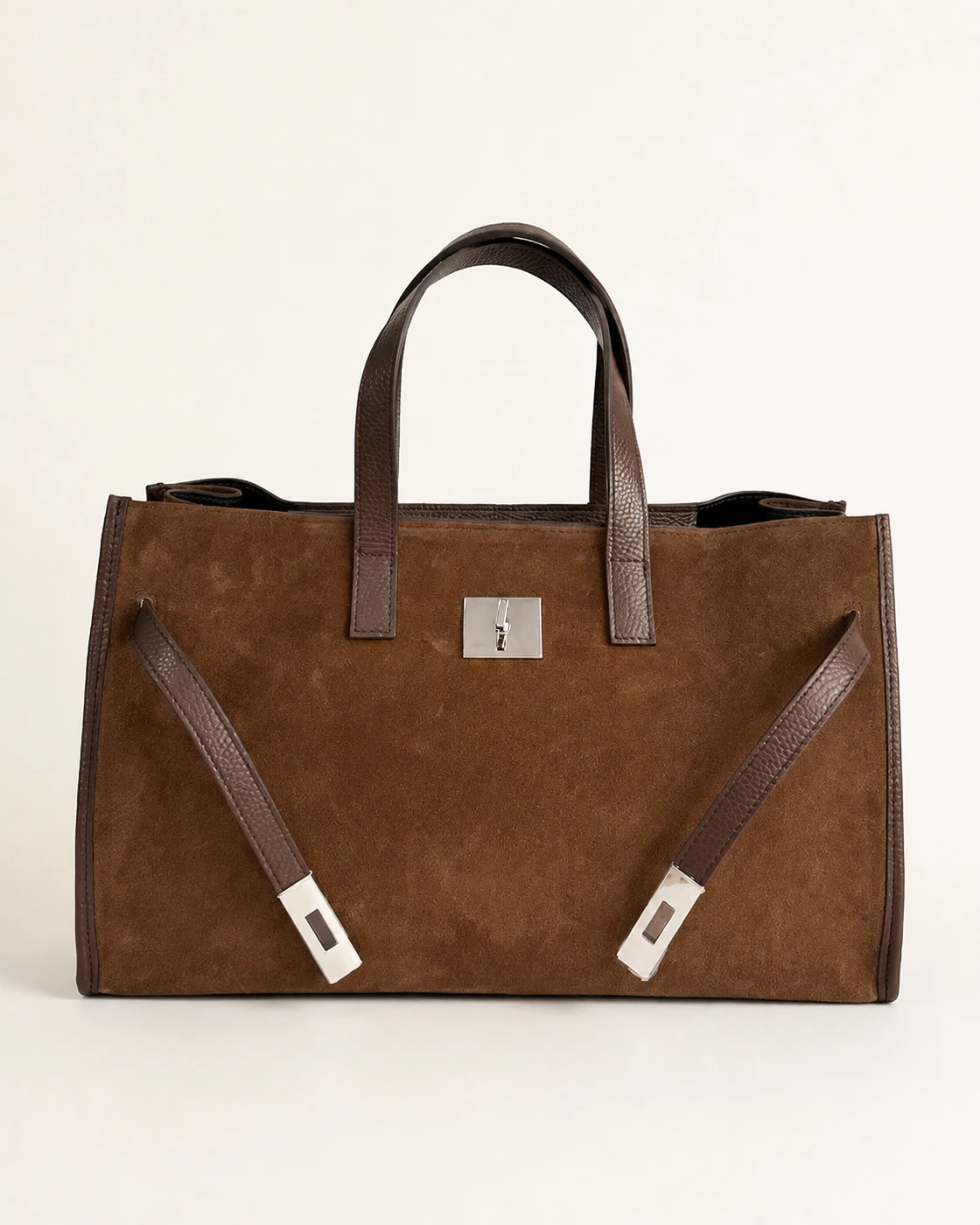 Suede Belted Tote — Tote Bags
