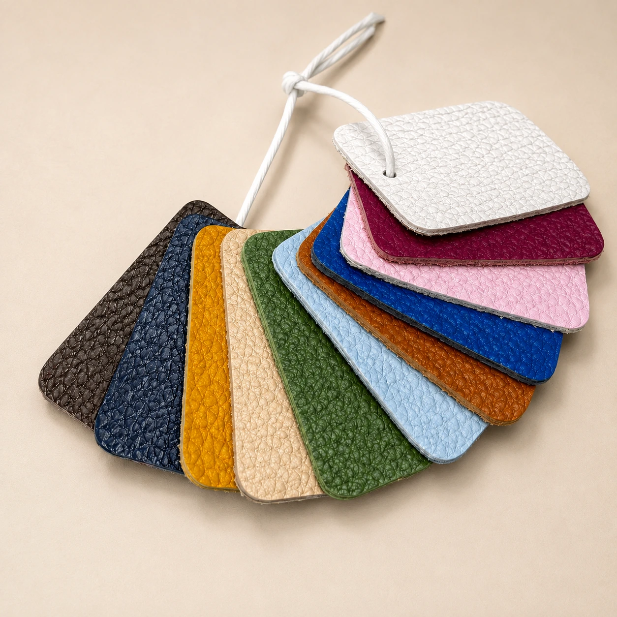 Leather colour and grain swatches for material selection